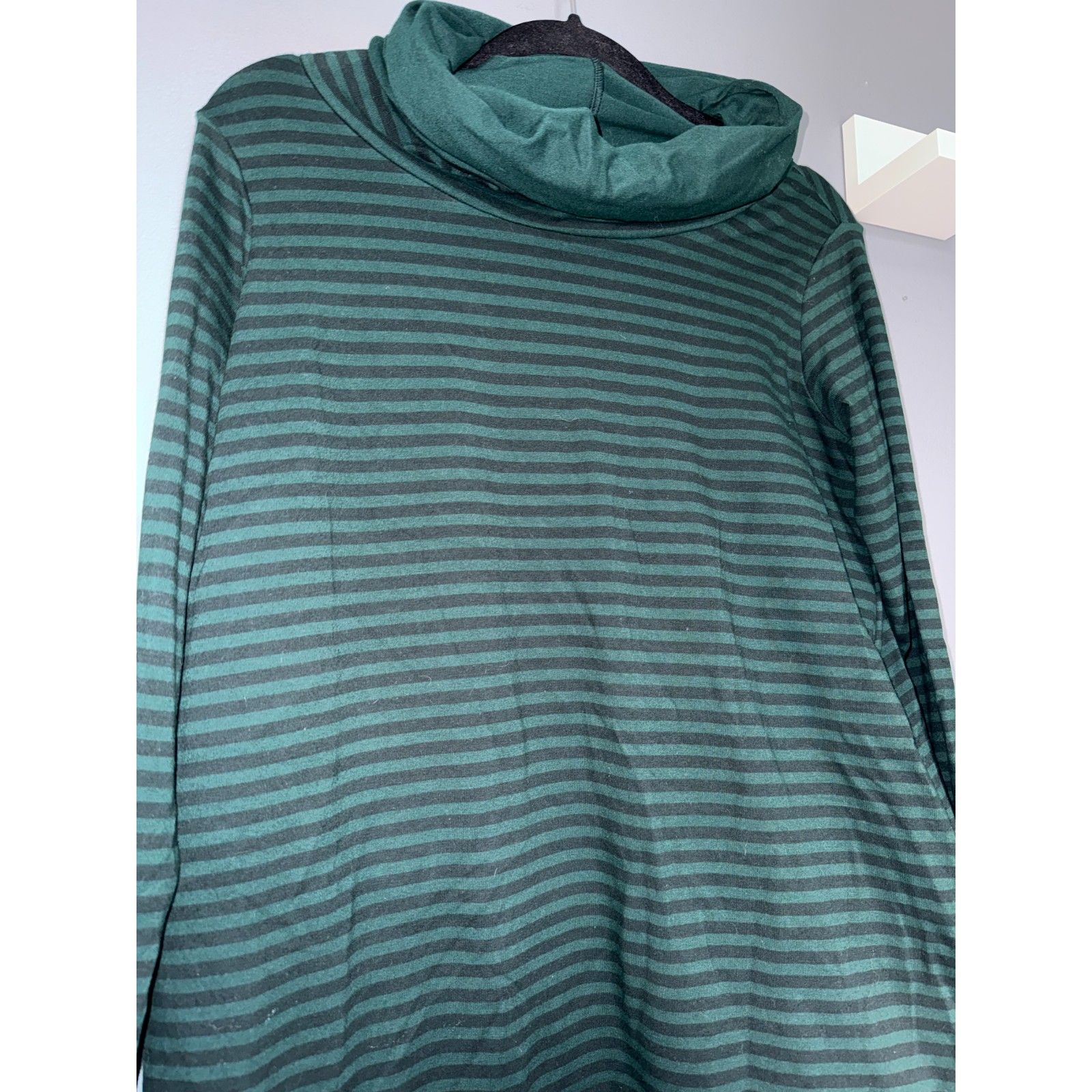 Nwt Labo.Art Guantino Oversized Green Striped Funnel-Neck Dress | Size 0/Xs — image 4 of 8